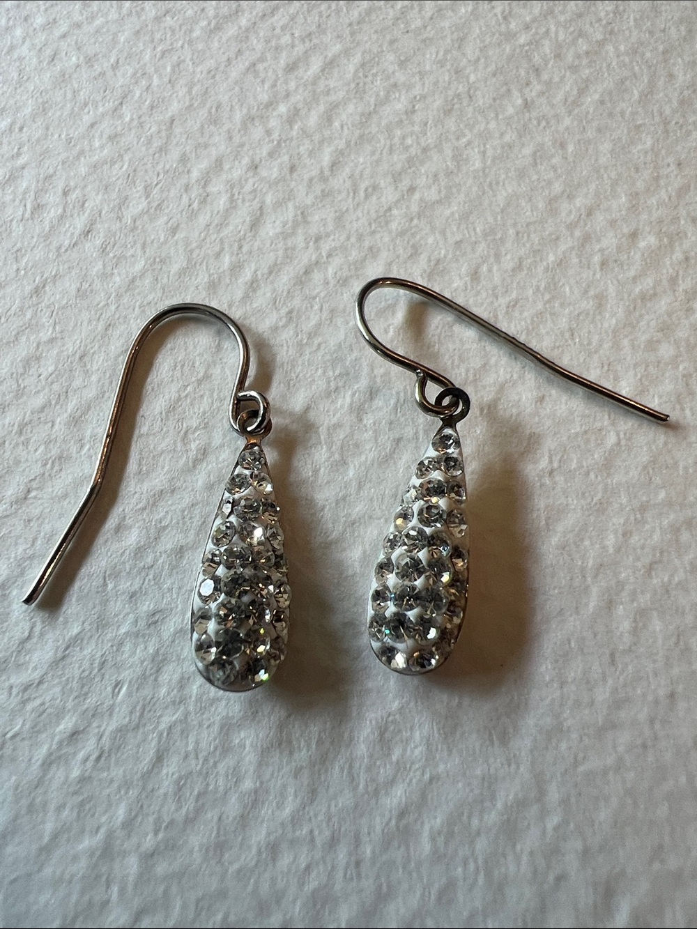 Sterling Silver and Crystal Teardrop Earrings